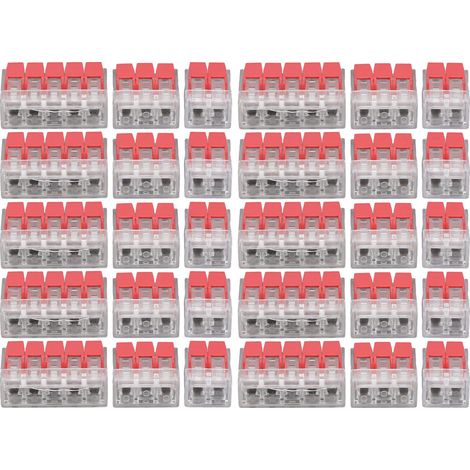 30 connecteurs de fil à levier 3 types, compacts et sûrs, pour câbles souples toronnés en cuivre (1/5)