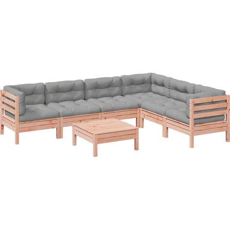 Maison Exclusive - Set Divani Giardino 7 pz Cuscini Legno Massello Abete Douglas (1/5)