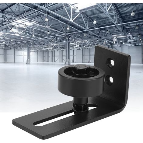 Quincaillerie pour porte de grange coulissante en acier au carbone noir, rail de guidage mural inférieur pour plancher. (1/5)