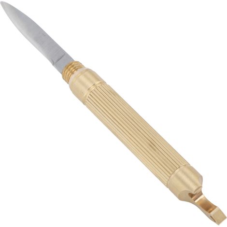 Klappmesser, multifunktionaler Flaschenöffner, tragbares Edelstahl-Taschenmesser, Mini-Schlüsselanhängermesser aus Messing (1/4)