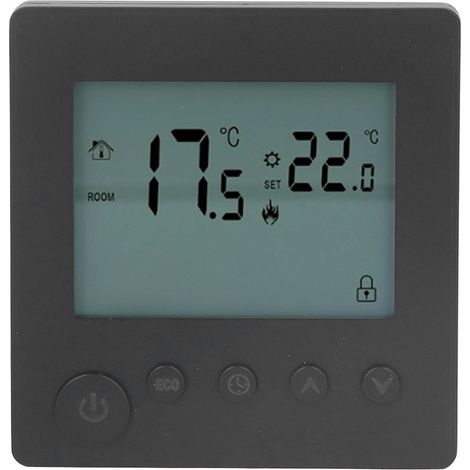 Thermostat intelligent 4500 W avec commande par bouton pour le chauffage de l'eau, idéal pour la maison, le bureau, les commerces et les hôtels (AC90V à 240V, noir). (1/5)