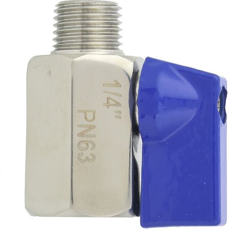 Vanne à bille d'arrêt 2 voies mâle/femelle en acier inoxydable BSPP pour raccordement de tuyauterie d'eau (Type A) (1/5)