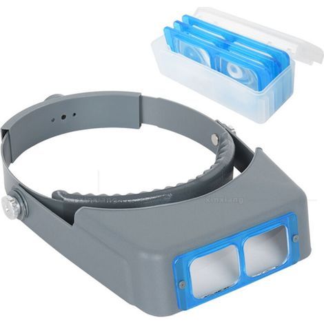 Loupe serre-tête, loupe professionn à double objectif pour bijoux, loupe binoculaire en verre opitcal avec grossissement d'objectif-1,5X 2X 2,5X 3,5X pour réparation, travaux manuels (1/5)