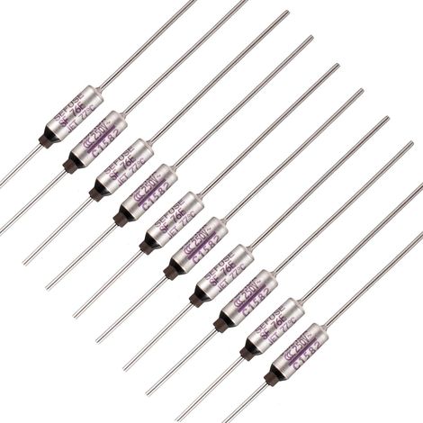 SF76E SEFUSE 10A 250V Fusibles Thermiques Découpes 77 Degrés Fusibles thermiques de type organique(Paquet de 10 pièces) (1/4)