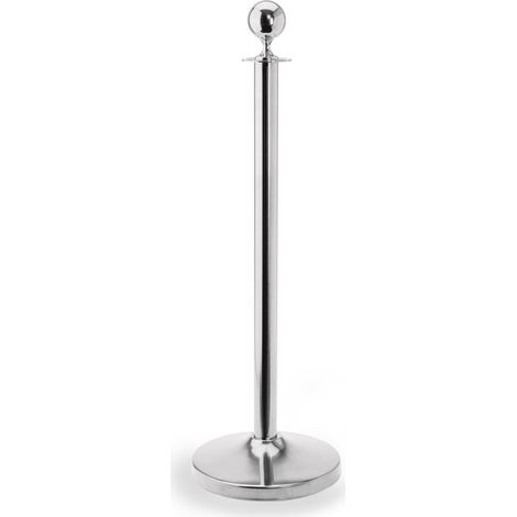 Poteau de guidage boule H 95 cm Ø pied 32 cm poli inox CLASSIC - Was Germany