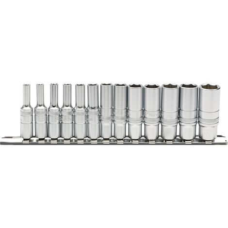 Draper 13-Piece Deep Metric Socket Set with 1/4" Square Drive on Metal Rail (1/5)