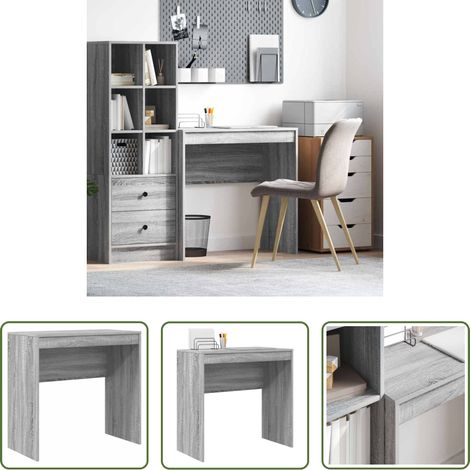 vidaXL Bureau moderne - Bureau Gris Sonoma 80 x 40 x 76 cm (1/5)