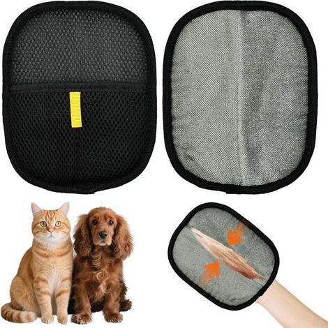 Ecleanfy - Lot de 2 gants d'épilation double face pour animaux de compagnie, adaptés aux chats et aux chiens, aux canapés et aux tapis (1/5)