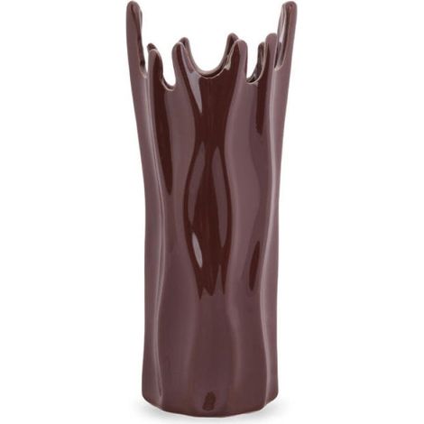 Vaso decorativo marrone corallo, alto 24 cm, con piedini antiscivolo. (1/2)