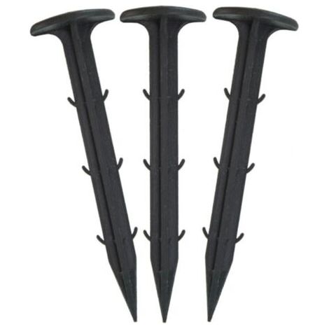 BUNTHAUS 100 x Gartenstecker aus Kunststoff, Erdanker für Mulchtuch, Haken für Plane 110 mm (1/4)