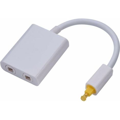 Répartiteur Audio Optique Numérique 2 Ports, Connexion Facile pour Composants Fibre Optique, Faible Jitter (Blanc) (1/4)