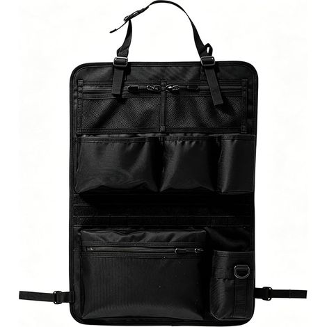 Organisateur de siège auto, 42 x 62 cm, Organisateur de siège auto avec système, Protecteur arrière avec poches, poche en mesh et porte-goupillon pour VUS, Voyage (1/5)