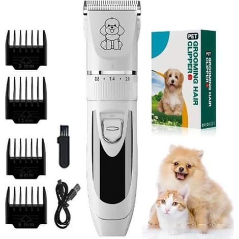 Tondeuse électrique professionnelle pour poils d'animaux avec lame en céramique - Silencieuse, sûre et facile à utiliser (1/5)