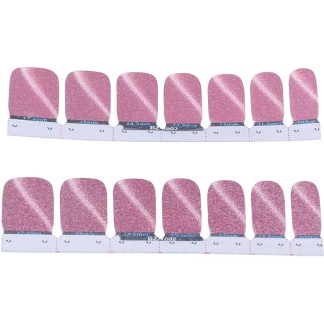 14 autocollants ongles adhésifs DIY pailletés tendance, bandes vernis auto-adhésives complètes déco (02) (1/5)