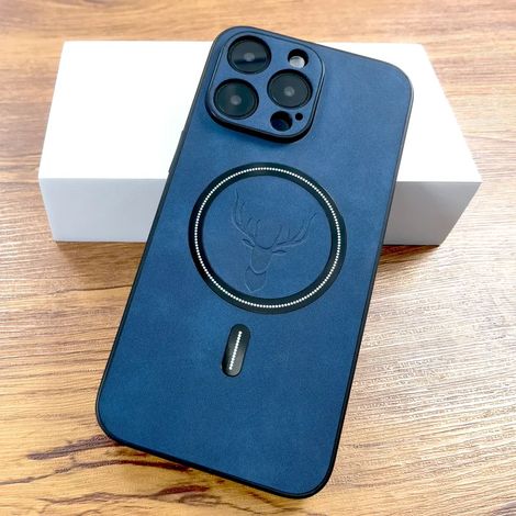 Luxuriöse Hülle aus PU-Leder mit Hirschmotiv, kompatibel mit iPhone 16, 15, 14, 13, 12, 11 Pro Max Plus, 16E, 15 Pro, 14 Pro, 13 Pro Max und MagSafe. Kompatibel mit kabellosem MagSafe-Laden. (1/5)