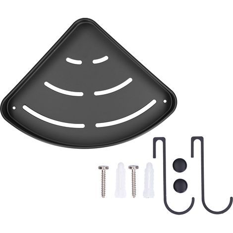 tagère de douche murale triangulaire étagères d'angle organisateur de support de rangement pour la maison salle de bain salle de repos noir (1/5)