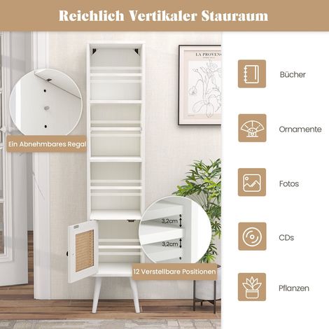 Mobiletto alto indipendente in rattan con ripiani regolabili (1/5)