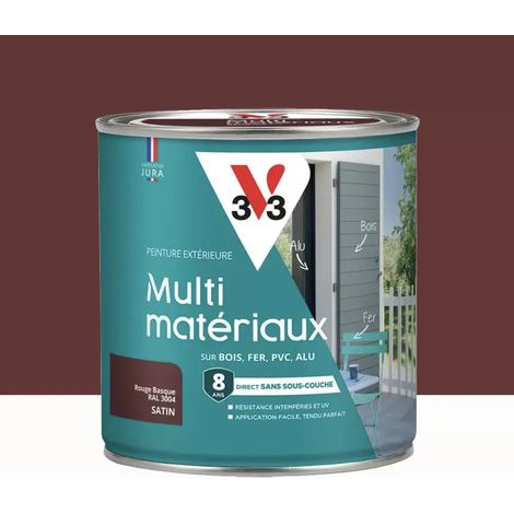 Peinture extérieure V33 Multi-matériaux Satin Rouge Basque 0,5 L (1/3)