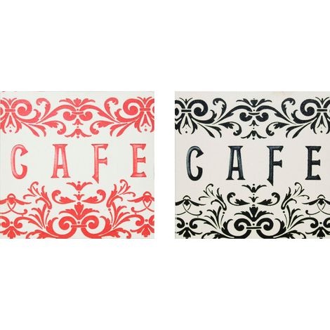 Premier Housewares Cafe Print Plaques For Kitchen Walls Lightweight Contemporary Style Plaque For Wall Hanging W21 X D3 X H21cm