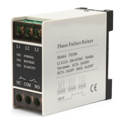 AC 220-440, empêche les interférences, action instantanée, économie d'énergie, relais de surveillance de tension, protecteur de séquence de phase, stable pour les équipements électriques (1/5)