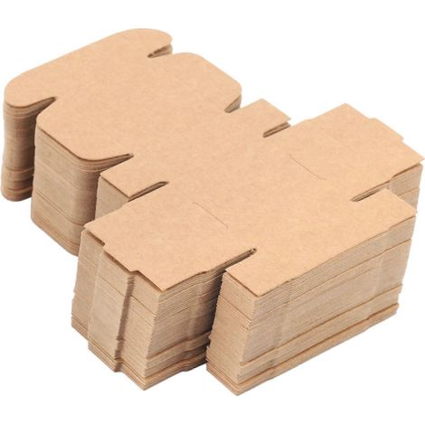 100 Pièces Petites Boîtes en Papier Kraft Brun - Emballage Écologique pour Cadeaux et Événements (1/5)