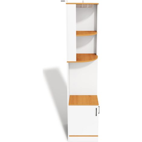 Mobile angolare per vini 40 x 40 x 182 cm con portacalici e armadio in MDF bianco (1/5)