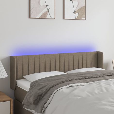 LED Kopfteil Taupe 147x16x78/88 cm Stoff (1/5)