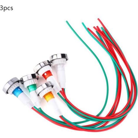 Voyant LED - - 15 pièces - 10mm - 12V DC - Couleurs variées (rouge, vert, jaune, bleu, blanc) (1/4)