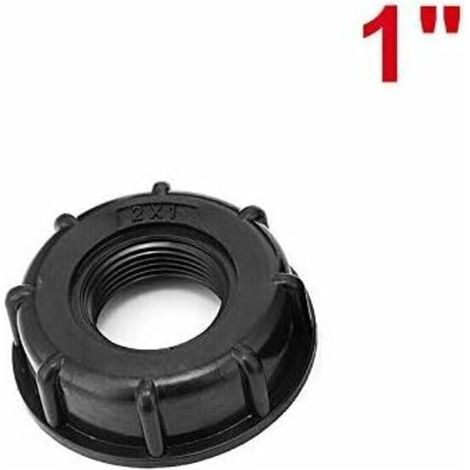 1PC PVC-Anschluss S60x6 mit Gewinde 60 mm 1" Innenstopfen, Kunststoff-IBC-Wassertankdeckel-Adapter für IBC-Würfel 1000 Liter (1'') (1/5)