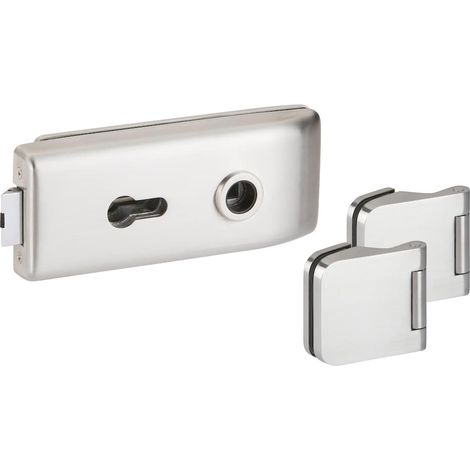 HERMAT Ganzglastürschloss-Set SIENA 6023/6315, Edelstahl (1/3)