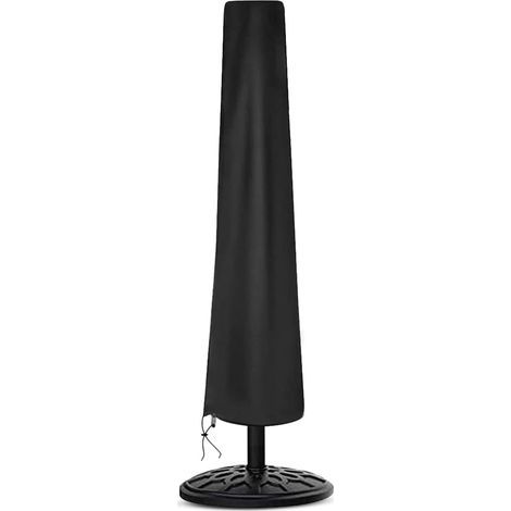 Housse de parasol imperméable et résistante aux UV et aux intempéries (190 x 30 x 50 cm) avec fermeture éclair pour jardin et extérieur Noir (1/5)
