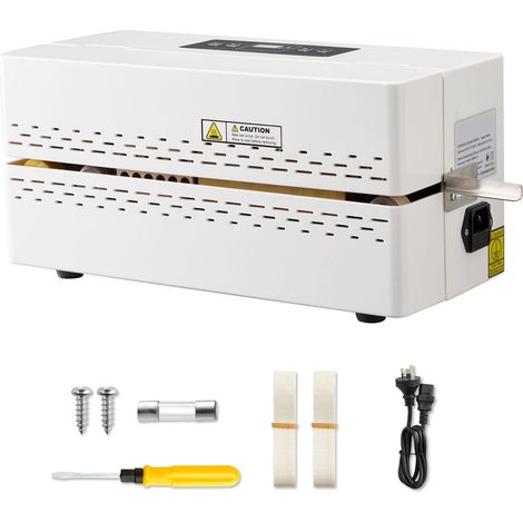 Machine à sceller en continu, largeur de soudure 8-12 mm, bande de scellage automatique avec contrôle numérique de température, arrêt automatique, pour sacs plastiques 0,06-0,2 mm. (1/5)