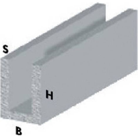 5 x PROFILO ARGENTO H.100 CM CANALINO U  8X 8X1 MM