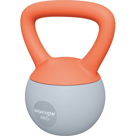 4KG Soft Kettlebell, Kettlebell with Non--Slip Handle for Home Gym, Weight Lifting, Strength Training, Orange/Grey (1/5)