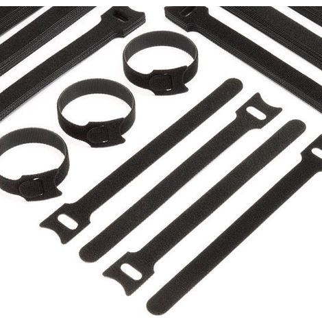 Attaches velcro pour câbles - 50 pièces - Noires - Organisateur et serre-câbles (1/5)