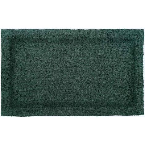 HOMESCAPES Grand tapis de bain en coton, 70 x 120 cm – Vert mousse