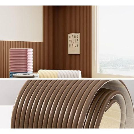 Bande de protection pour bords et coins de meubles – 20 cm × 2 m – mousse autocollante – protection anti-chocs pour bébé – découpable (Marron) (1/5)