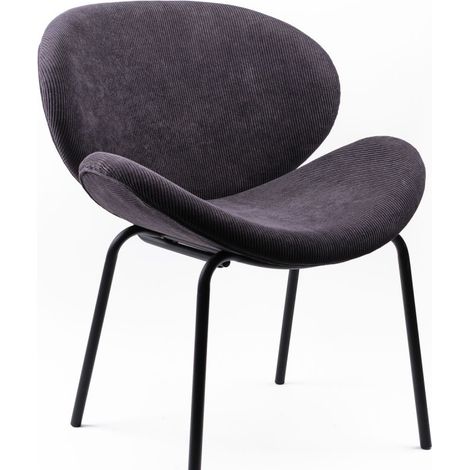 Fauteuil "Cozy" en velours côtelé La Factory - Cozy Fusain - Cozy Fusain - (1/2)
