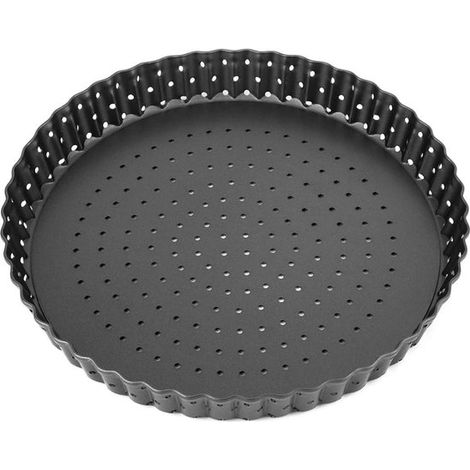 Pizzablech aus Kohlenstoffstahl, antihaftbeschichtetes Backblech für Kuchen, Torten und Pizza (9 Zoll, 24 x 2,5 cm) (1/5)