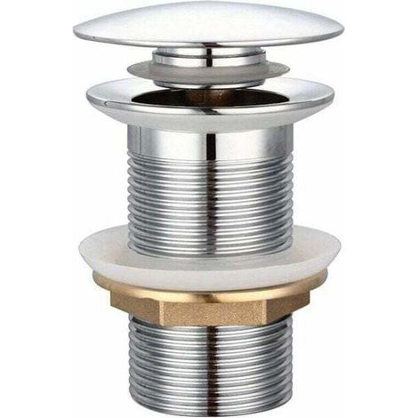 Bonde de lavabo,TRIOM Bonde de Lavabo Standard-G 1 ¼ sans trop-plein Bonde Universelle Bonde Automatique Pop Up pour Lavabo en Cuivre Chromé Pour lavabo sans trop-plein (1/4)