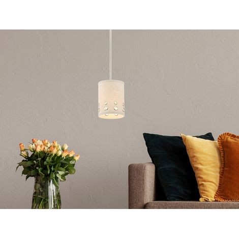 Kleine Pendelleuchte PARK AVENUE aus Stoff, 4-stufig höhenverstellbar, Ø 15cm (1/5)