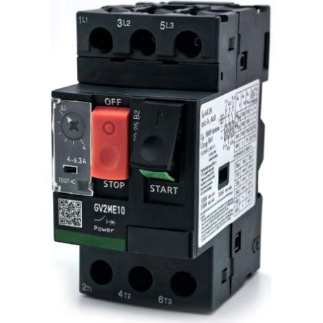 Motor Circuit Breaker 4-6.3A 690V 3P Button Type Shock Rated Voltage 6KV Rail Mount (1/5)