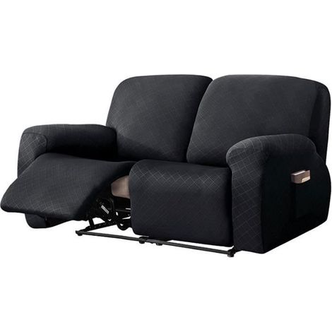 1 housse de canapé 2 places, extensible avec poche, housse de fauteuil relax antidérapante pour chats, protection intérieure salon (1/4)