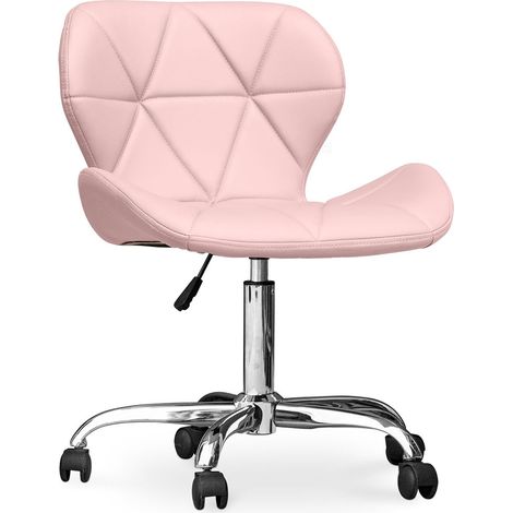 Office Chair with Wheels - Swivel Desk Chair - Upholstered in Leatherette - Wito Pink (1/5)