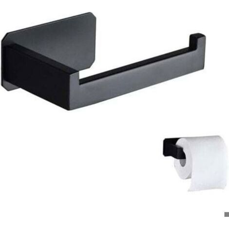 Devidoir Papier Toilette Acier Inoxydable Derouleur Papier Toilette Mural Original Sans Percage Noir Porte Papier Toilette (1/4)