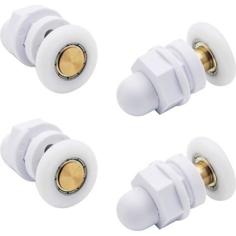 Roulettes de Douche Roue pour Porte de Douche Roulettes Coulissantes Rouleaux De Porte De Douche Laiton Cabine de Douche Porte a Roulette Roue de Porte Poulies Accessoire Matériel Outil 4PCS (1/5)