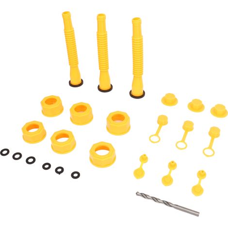 8-mm-Benzinkanister-Einfüllstutzen, universeller Ausgießer mit Entlüftungskappe, Ersatzteilset für Autos, Rasenmäher und motorisierte Werkzeuge. (1/5)