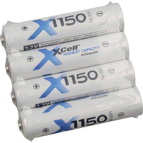 XCELL NiMH micro-batterie, 1,2V/1150mAh, 4 pièces