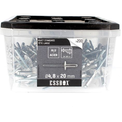 ESSBOX de 200 Rivets TL 4.8X20 Alu/Acier (1/2)