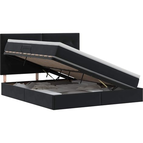 Maison Exclusive - Letto con contenitore e materasso Nero 160 x 200 cm Velluto (1/5)